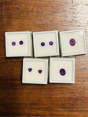 Lot of African Amethyst Loose Gemstones | Faceted Pairs & Ovals | Jewelry Making